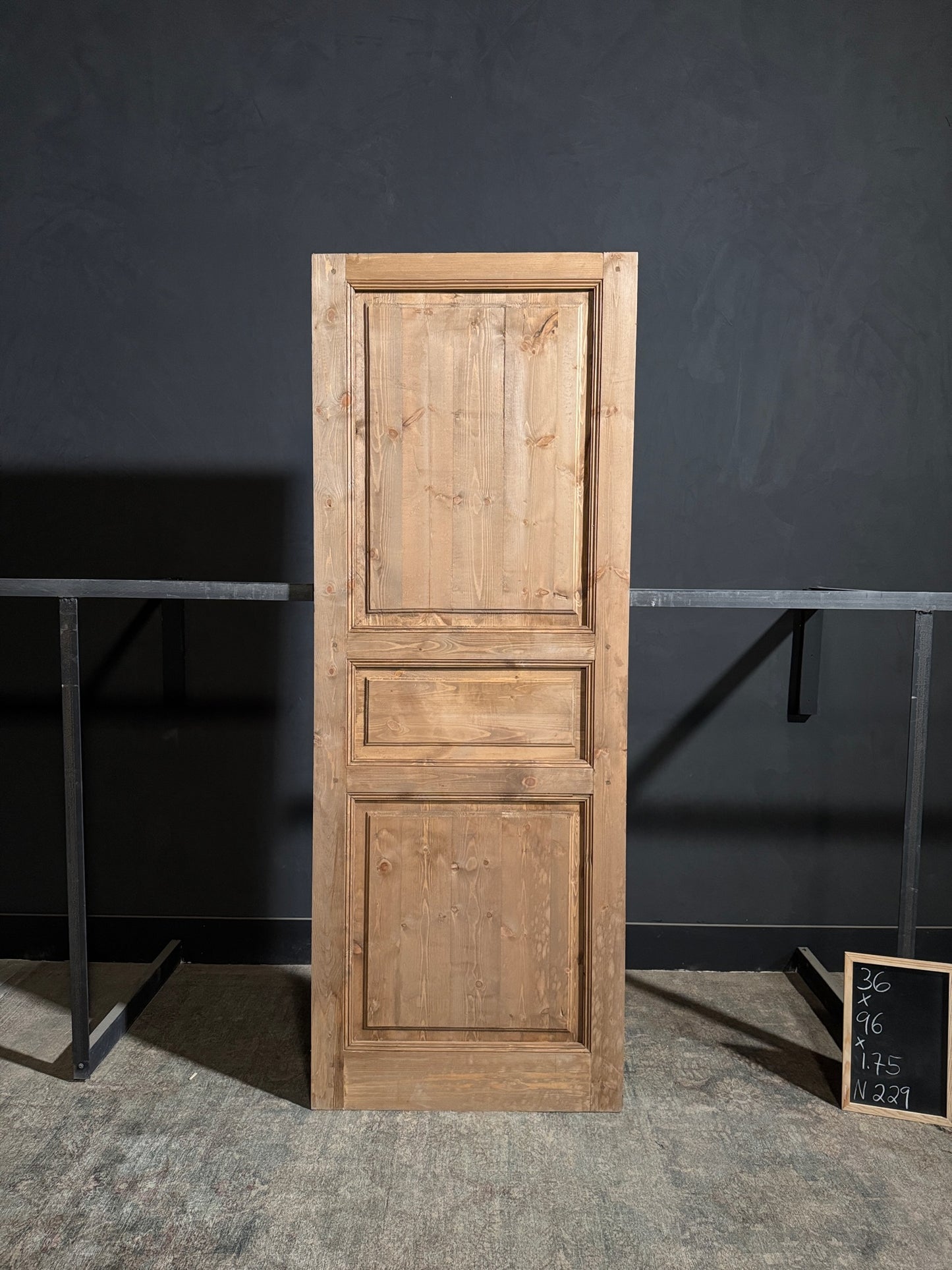 Handcrafted 3 Panel Solid Single Door - 36x96 - N229