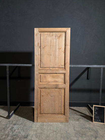 Handcrafted 3 Panel Solid Single Door - 36x96 - N229