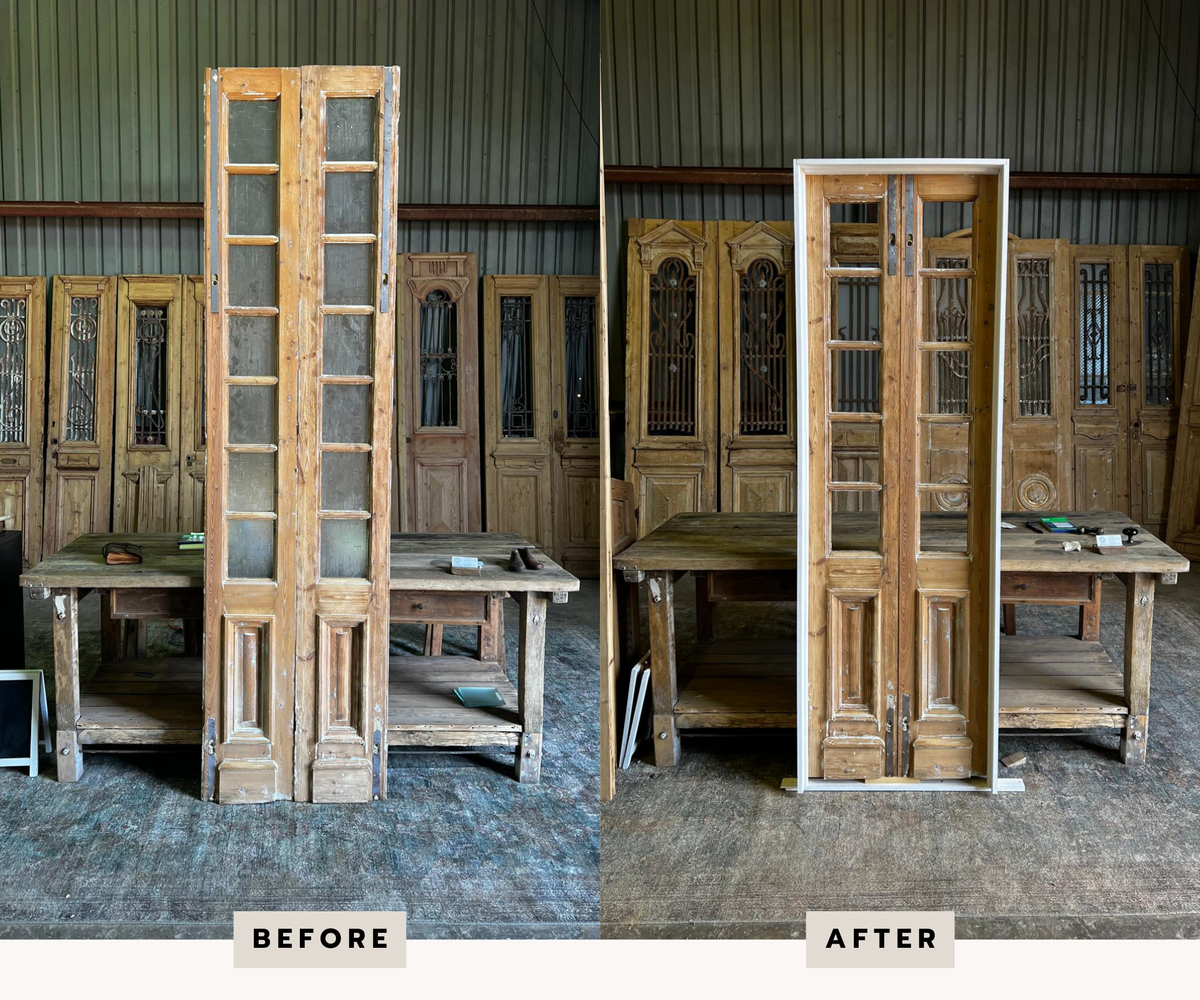 Doors with 2 lights removed to bring the height down to the customer's specs - Pre-hung in a standard prime grade jamb