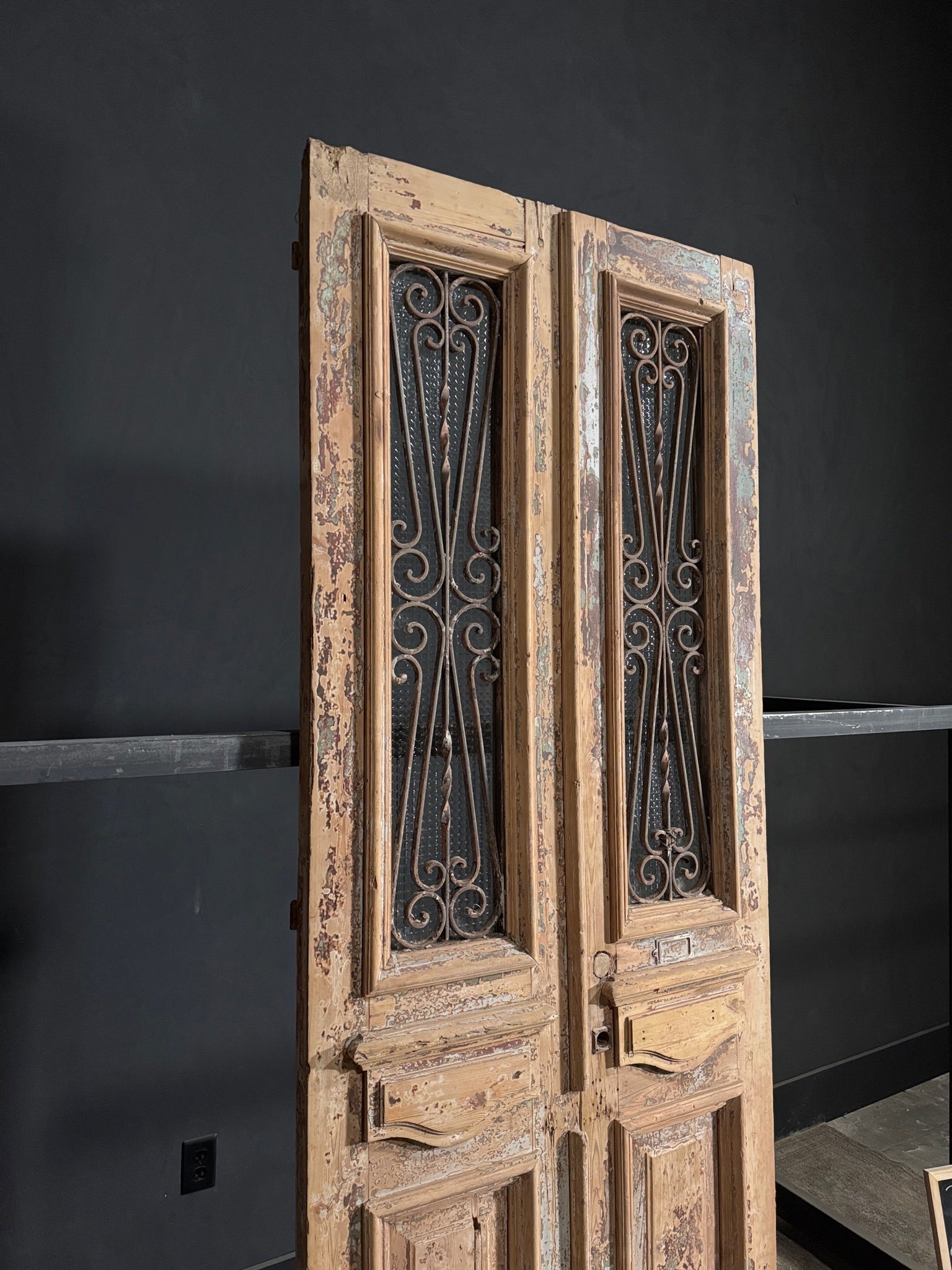 Antique Iron French Doors - 38x94.5 - N104