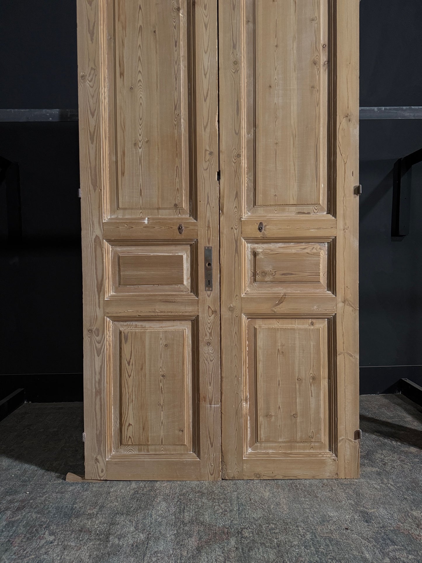 Antique 3 Panel Solid Double Doors - 44x92 - N87