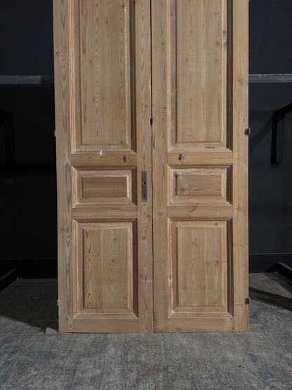 Antique 3 Panel Solid Double Doors - 44x92 - N87