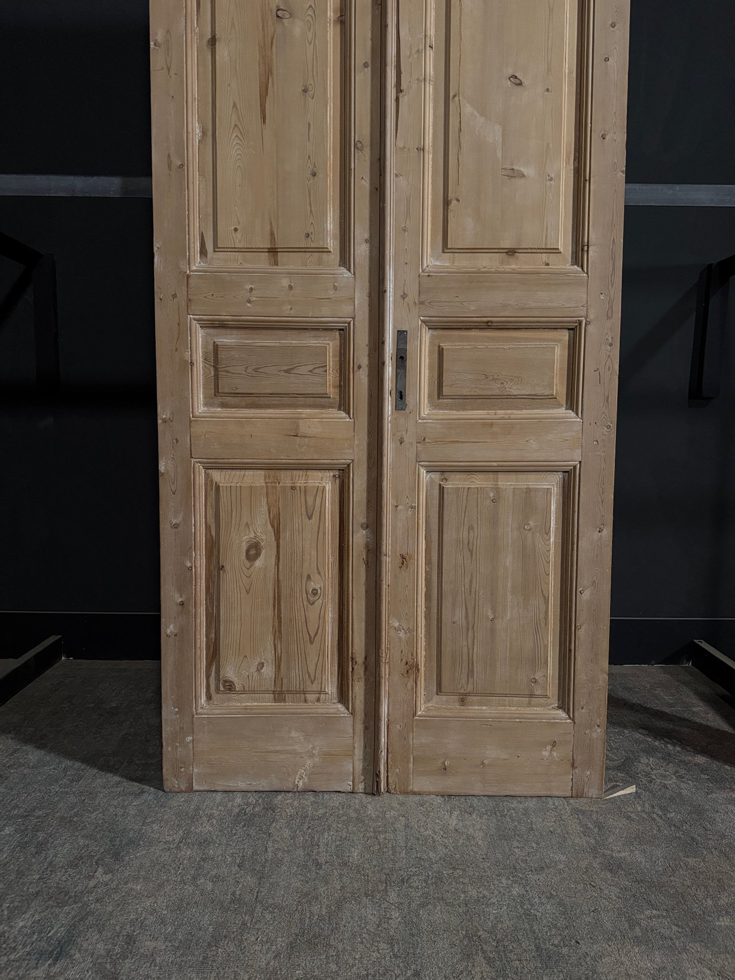 Antique 3 Panel Solid Double Doors - 43.5x106.5 - N331