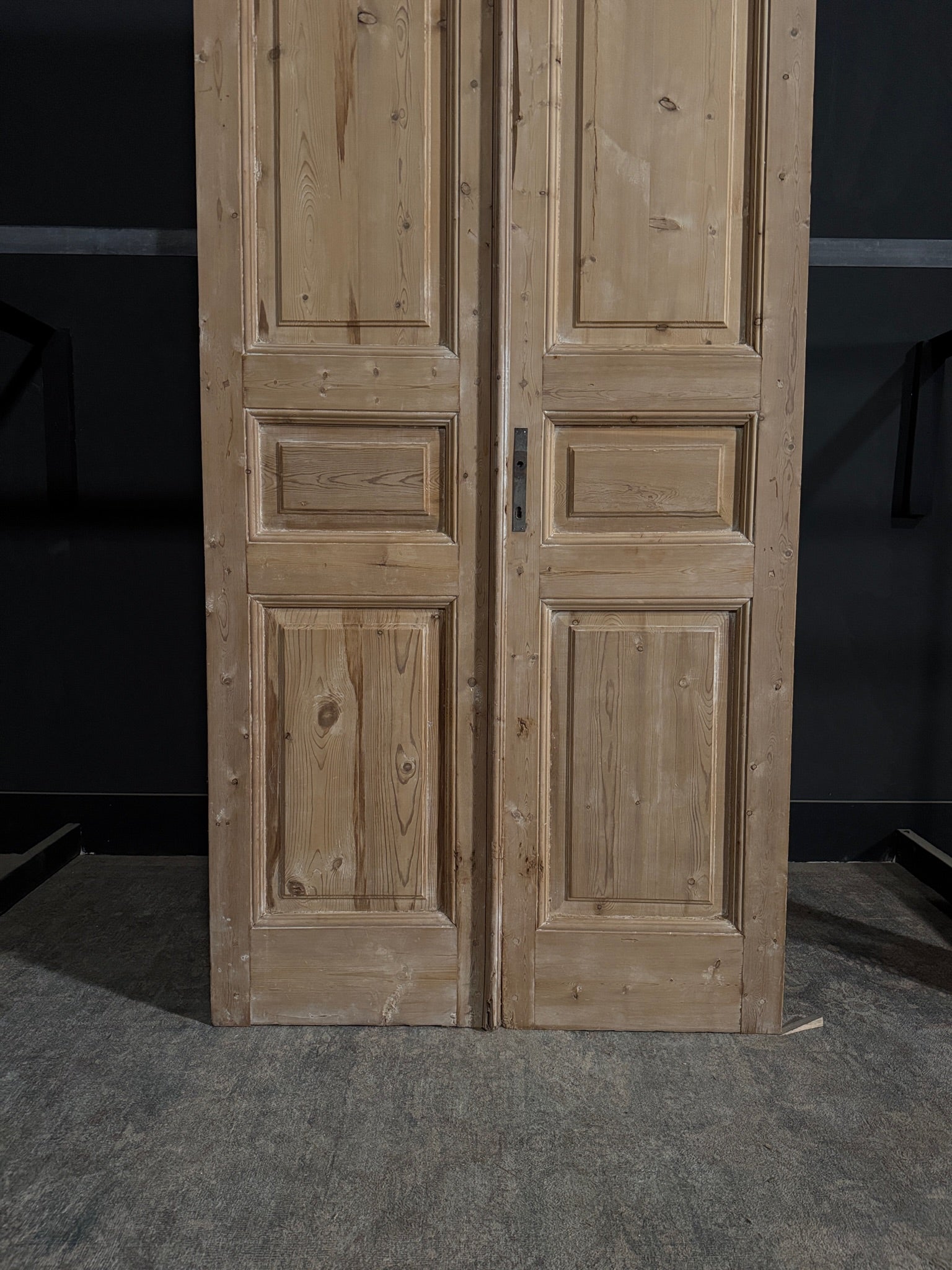 Antique 3 Panel Solid Double Doors - 43.5x106.5 - N331
