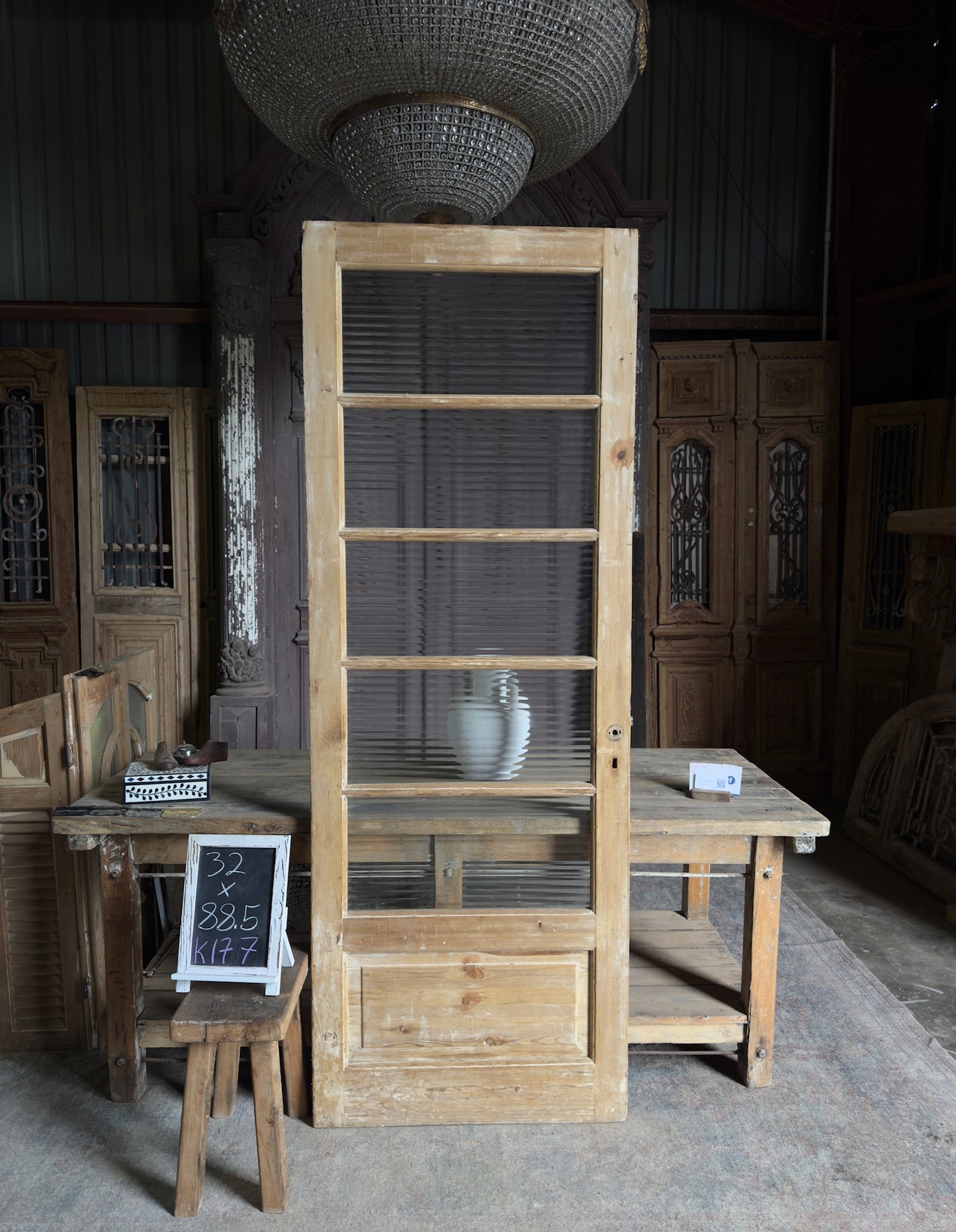 5 Lite Antique Glass Single Door - 32x88.5 K177