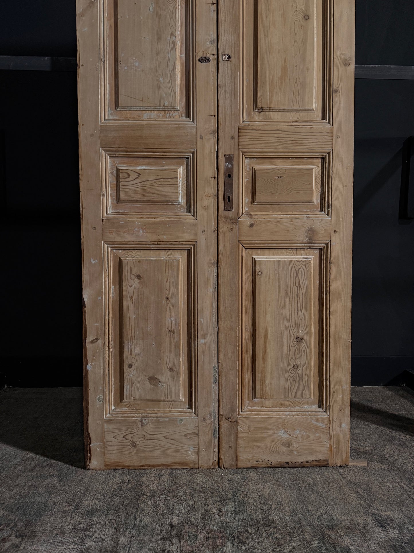 Antique Iron 3 Panel Double Doors - 39.25x98 - N09