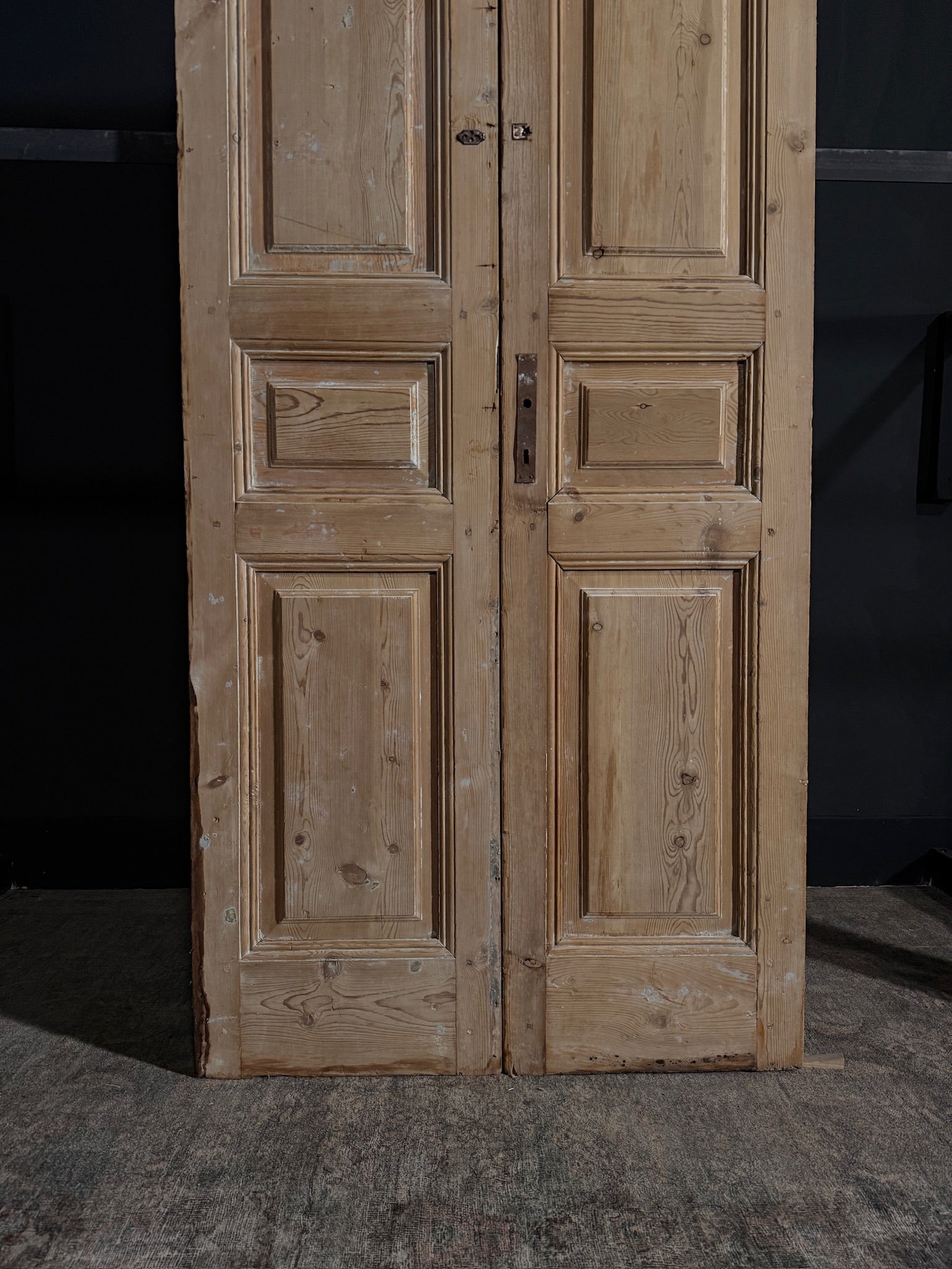 Antique Iron 3 Panel Double Doors - 39.25x98 - N09