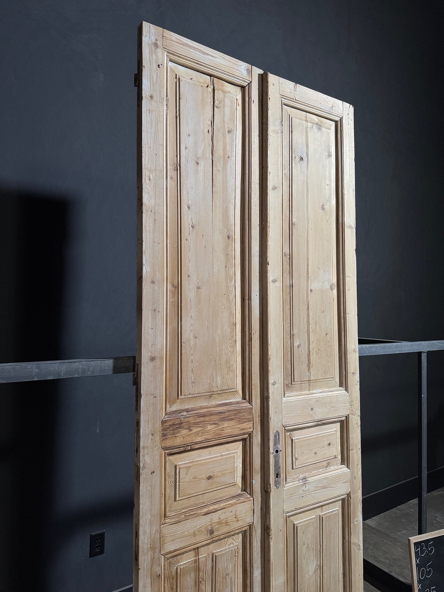 Antique 3 Panel Solid Double Doors - 43.5x105 - N243