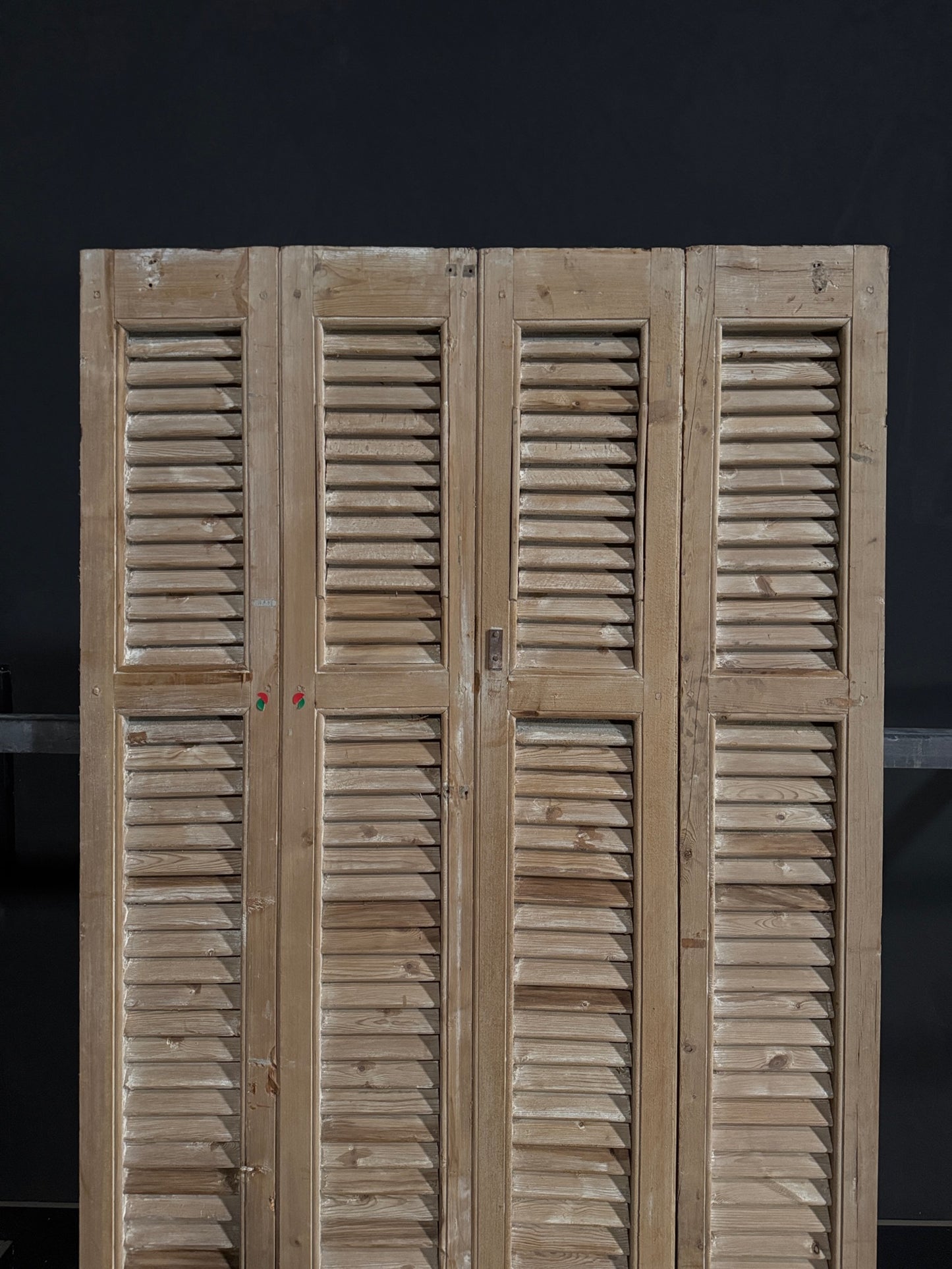 Antique Louvered 3 Panel Bi-Fold Doors - 43.5x86 - N396