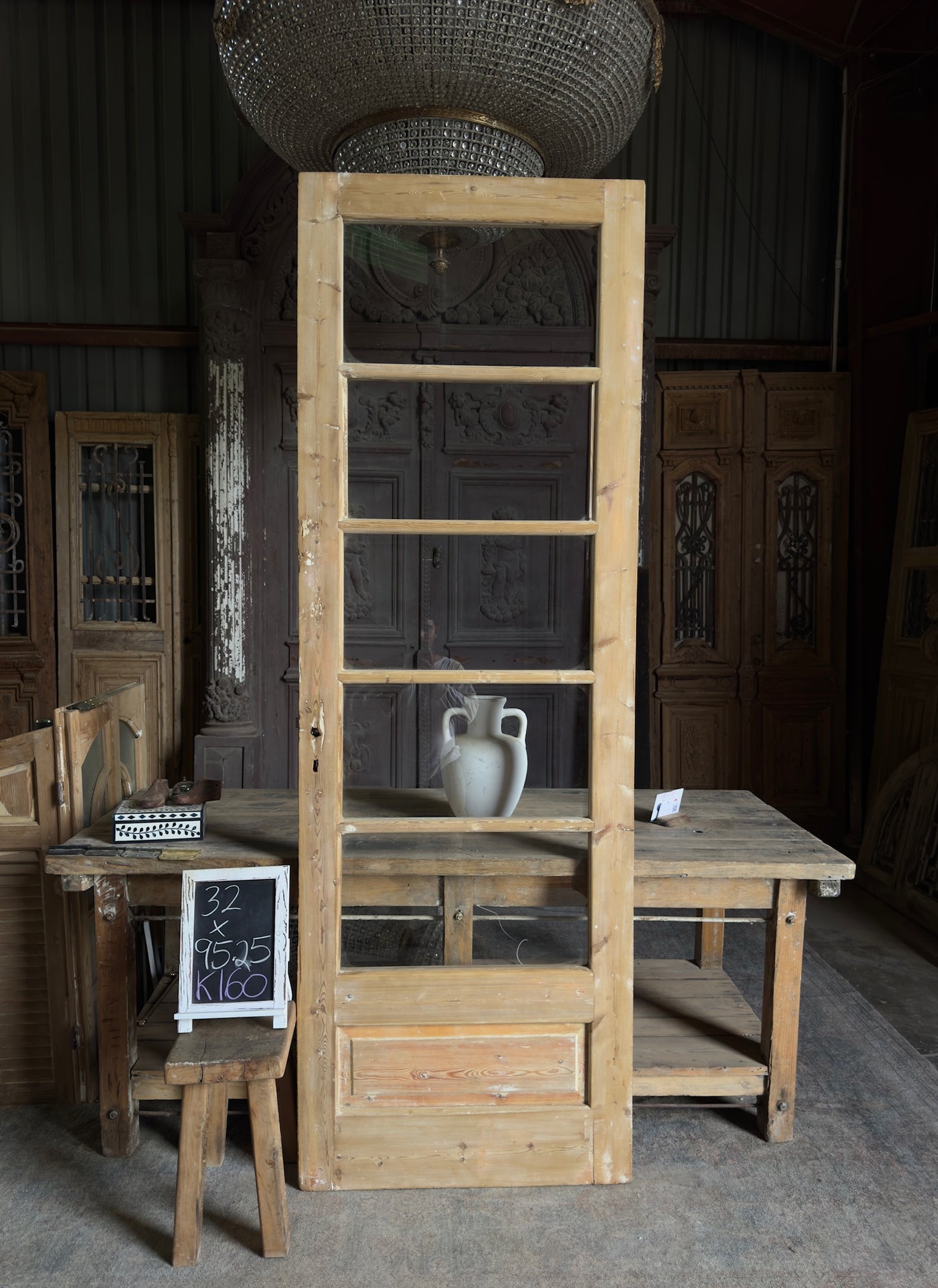 5 Lite Antique Glass Single Door - 32x95.25 K160