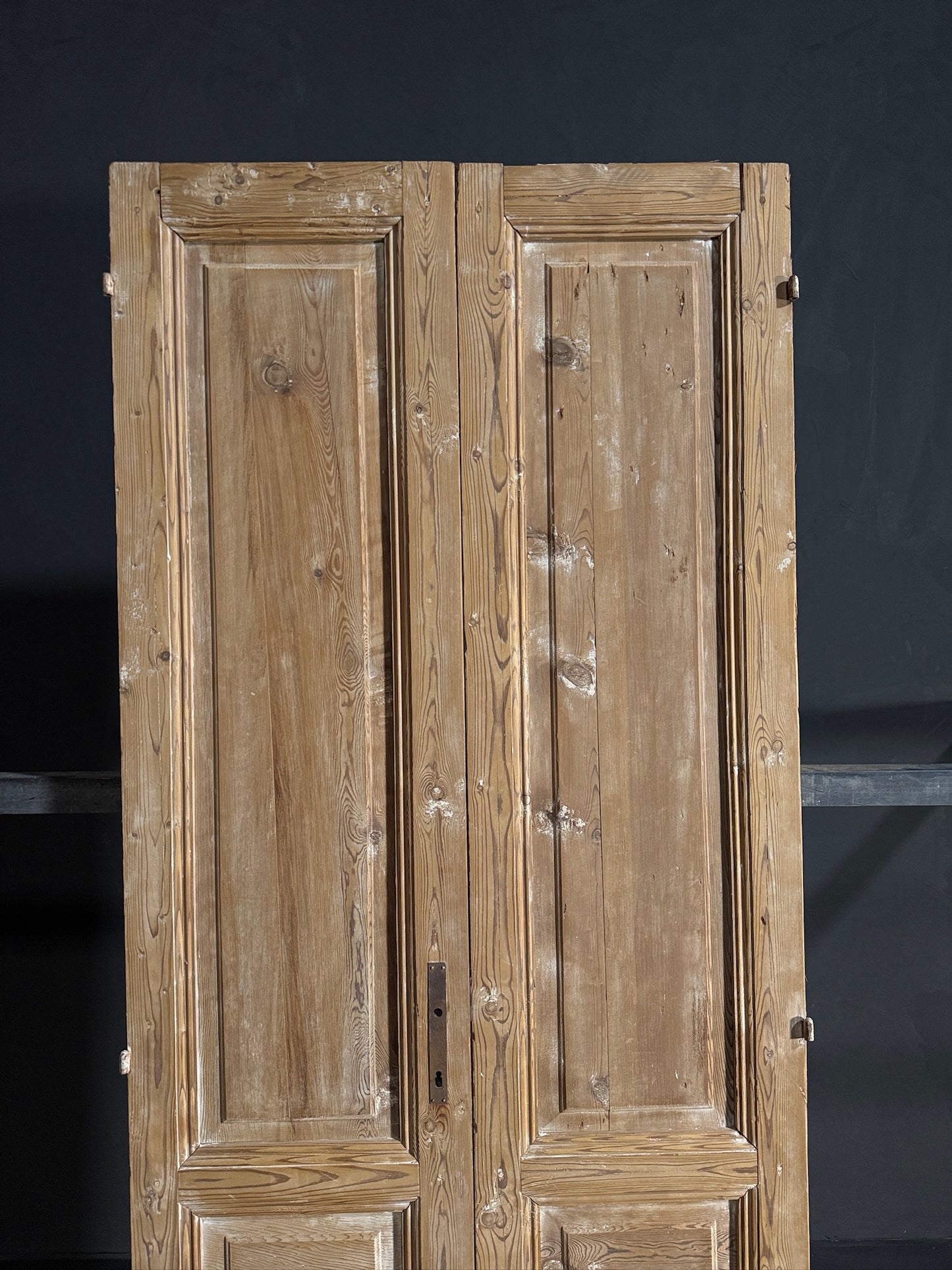 Antique 3 Panel Solid Double Doors - 36.25x92.5 - N616