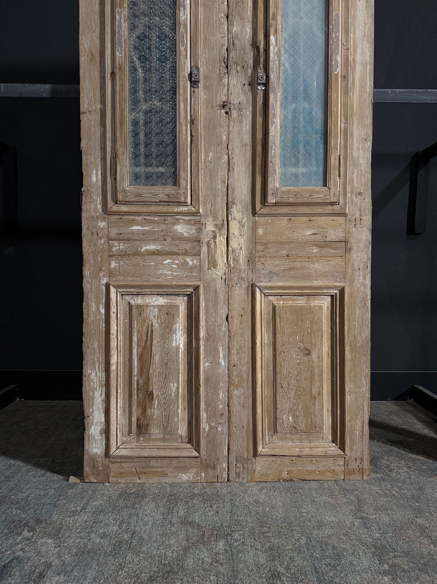 Antique Carved Iron French Doors - 43.5x98 - N100