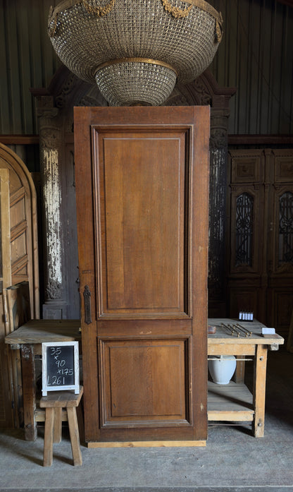 French Provincial Oak 2 Panel Antique Single Door - 35x90 - L261