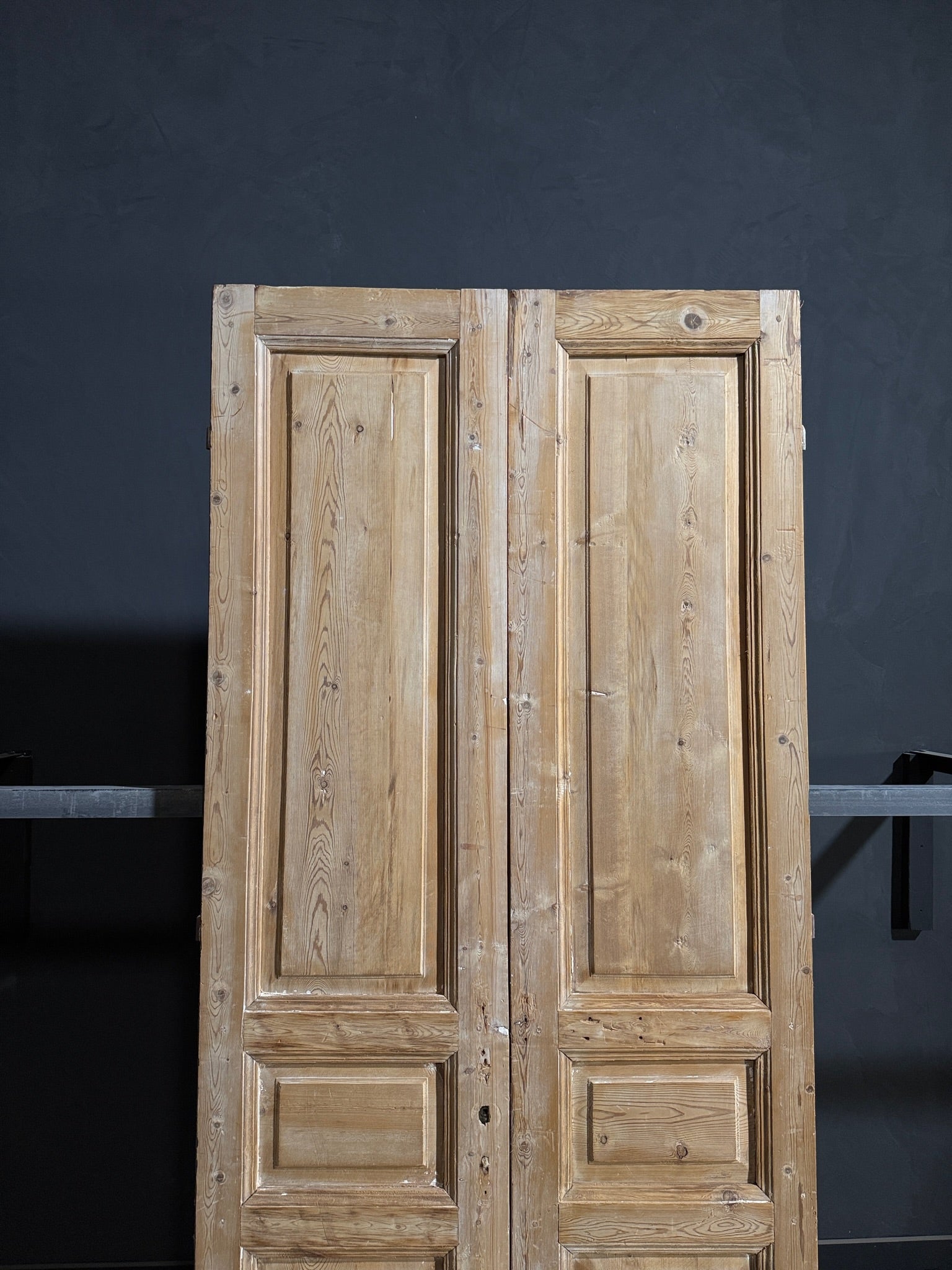 Antique 3 Panel Solid Double Doors - 41x95.25 - N158
