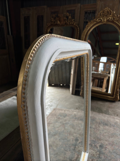 (The Camille) Gold Beaded Hand Crafted Giltwood Mirror - 39.5 x 51.25 M22