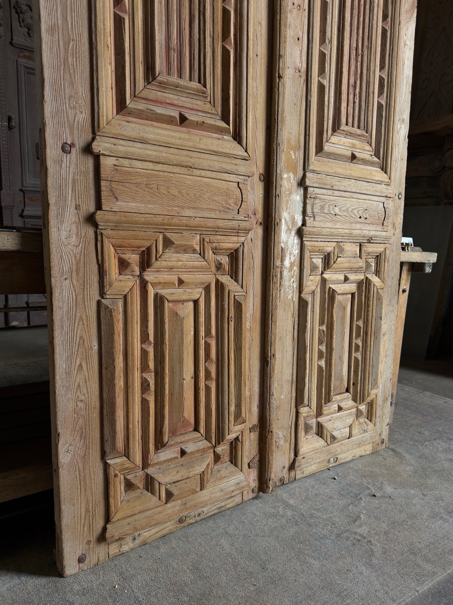 Antique Carved French Doors - 51.5x82.75 - L579