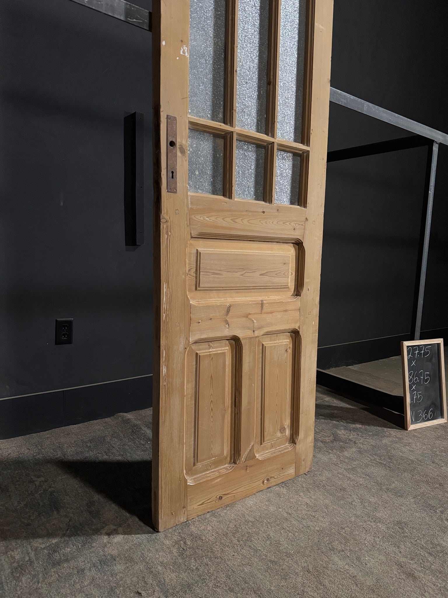 Antique Obscured Glass 9 Lite Single Door - 27.75x86.75 - N366