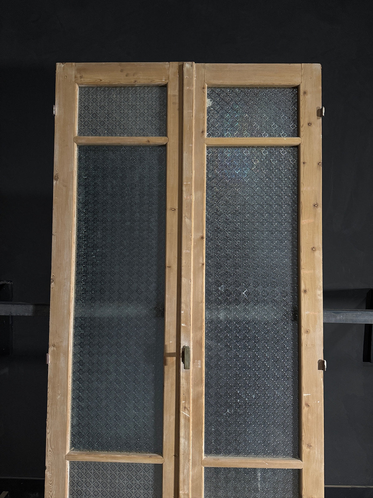 Antique Obscured Glass 2 Lite French Doors - 43.75x100.5 - N582