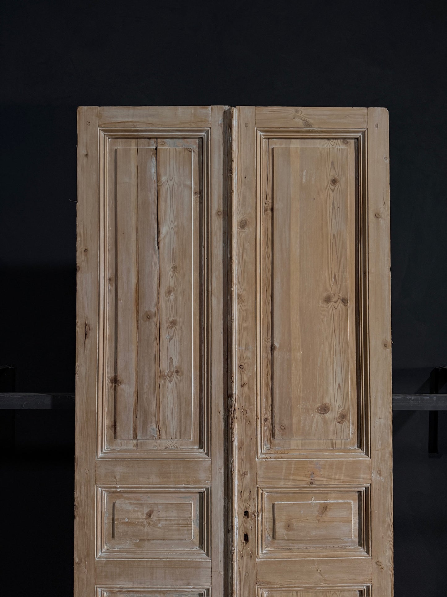 Antique Iron 3 Panel Double Doors - 44x101 - N18