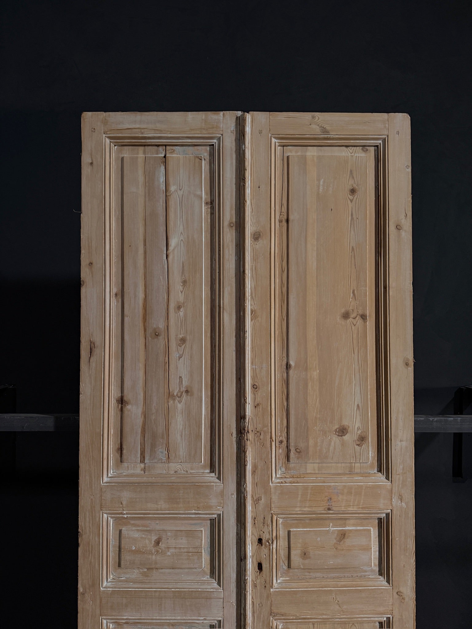 Antique Iron 3 Panel Double Doors - 44x101 - N18