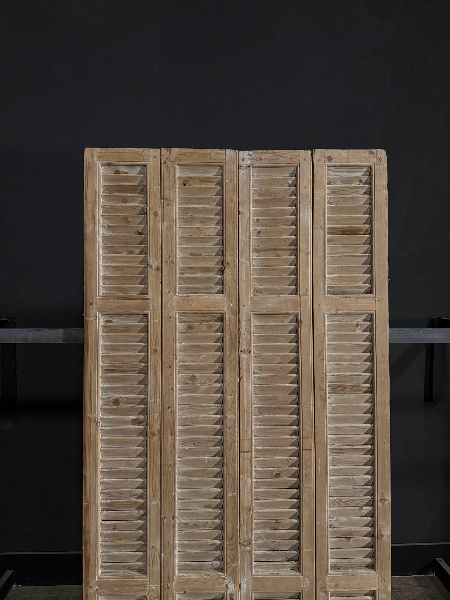 Antique Louvered 3 Panel Bi-Fold Doors - 43.75x86 - N296