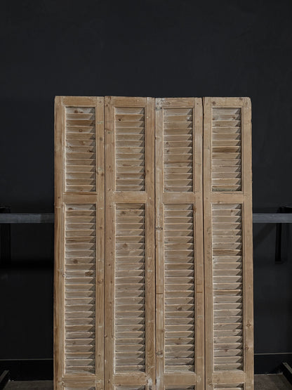 Antique Louvered 3 Panel Bi-Fold Doors - 43.75x86 - N296