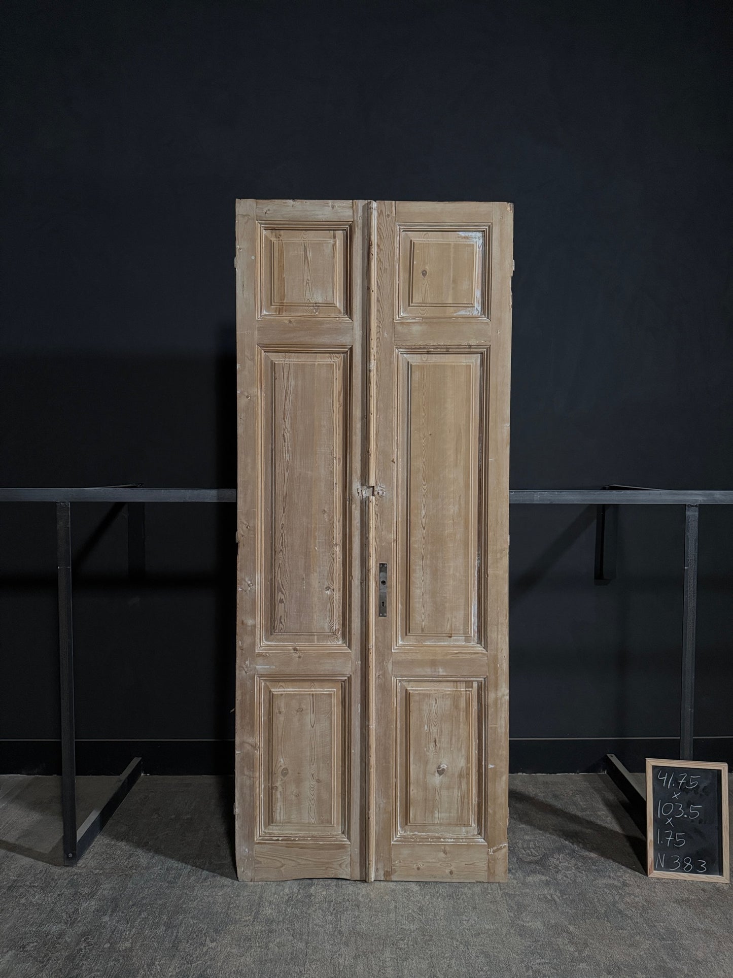 Antique 3 Panel Solid Double Doors - 41.75x103.5 - N383