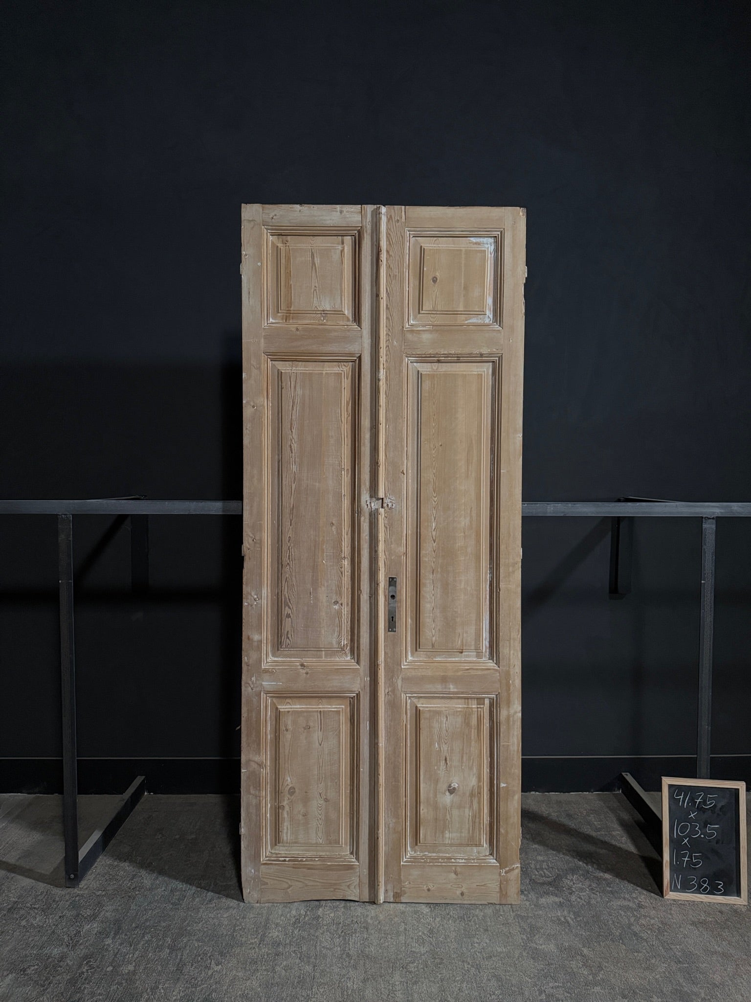 Antique 3 Panel Solid Double Doors - 41.75x103.5 - N383