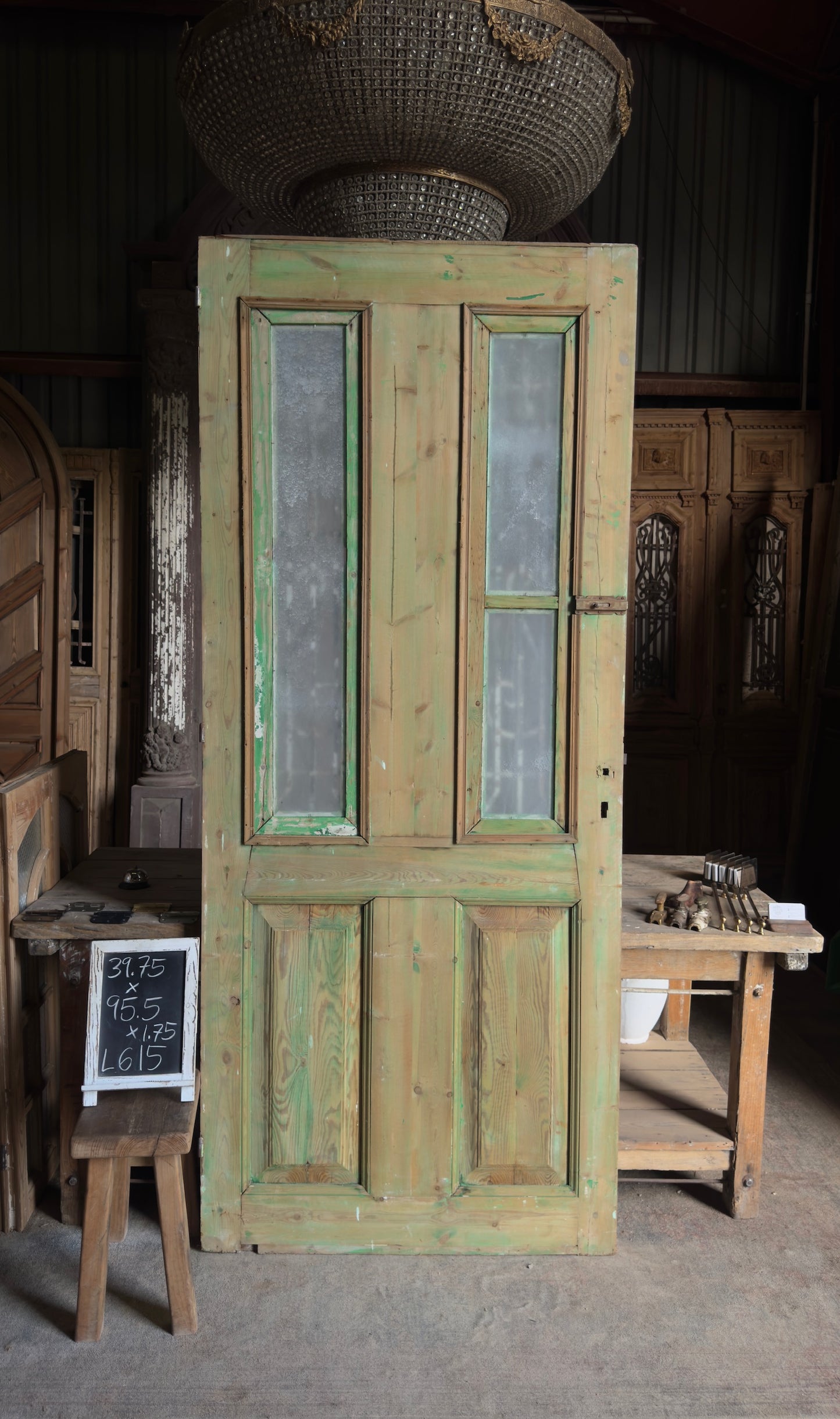 Antique Iron 2 Lite SINGLE Door- 39.75x95.5 - L615