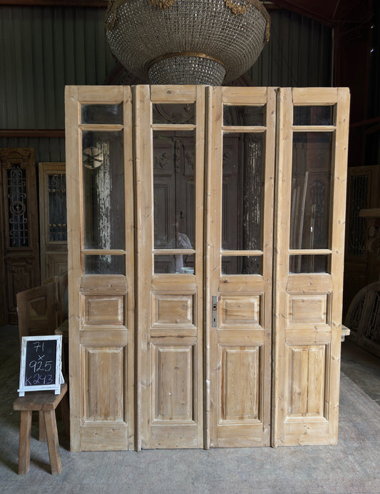Antique Bi-Fold Glass French Doors - 71x92.5 K243