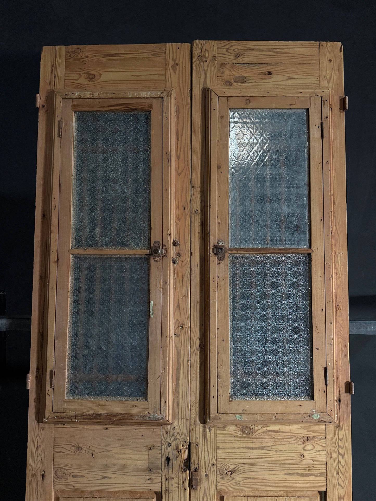Antique Carved Iron French Doors - 46.75x101 - N600