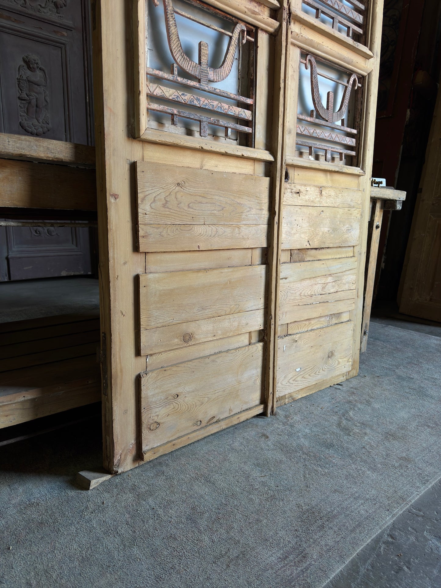 Antique Iron Motif French Doors - 44x82 - L297