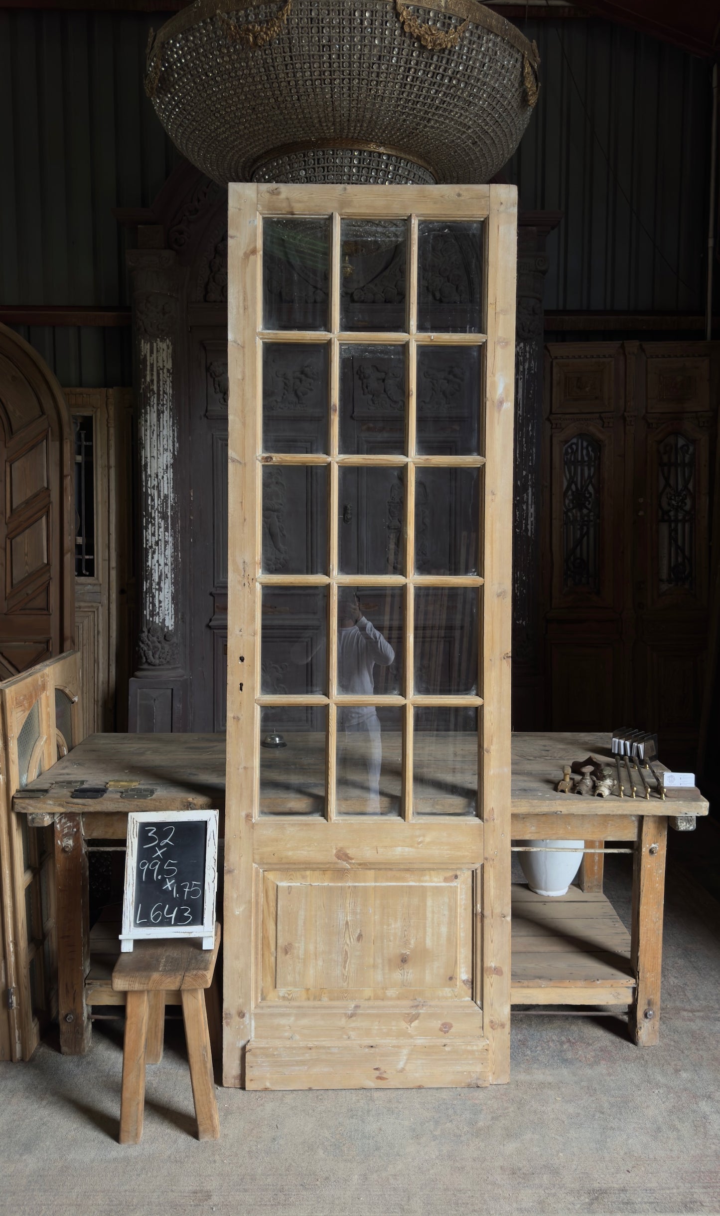 Antique Glass 15 Lite Door - 32x99.5 - L643