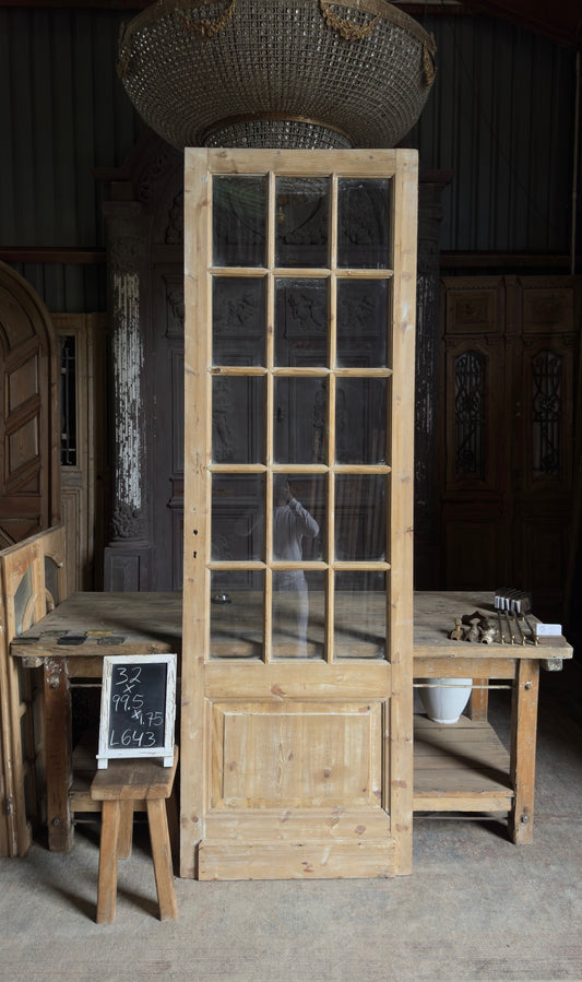 Antique Glass 15 Lite Door - 32x99.5 - L643