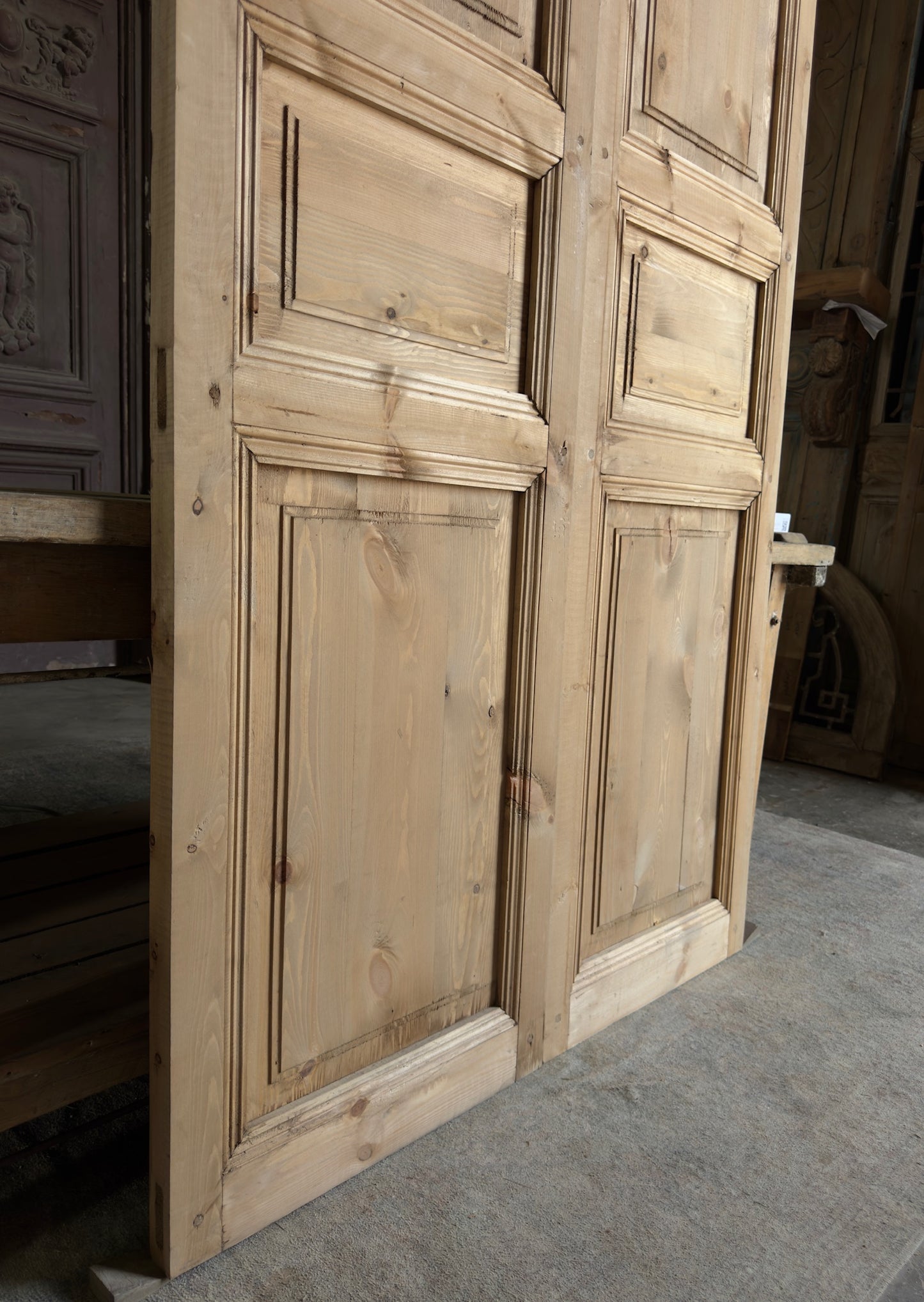 Handcrafted 3 Panel Solid French Doors - 48x96 L19