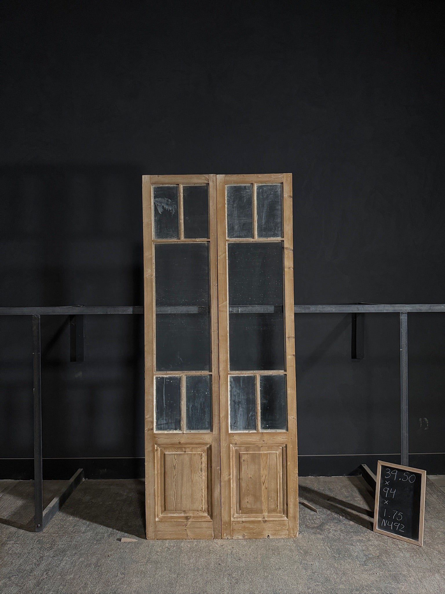 Antique Glass 5 Lite French Doors - 39.5x94 - N492