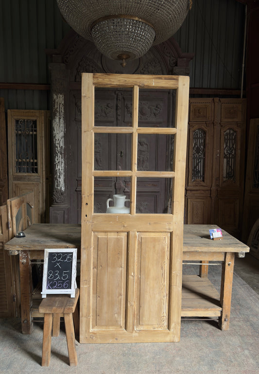 6 Lite Antique Glass Single Door - 32.25x83.5 K256