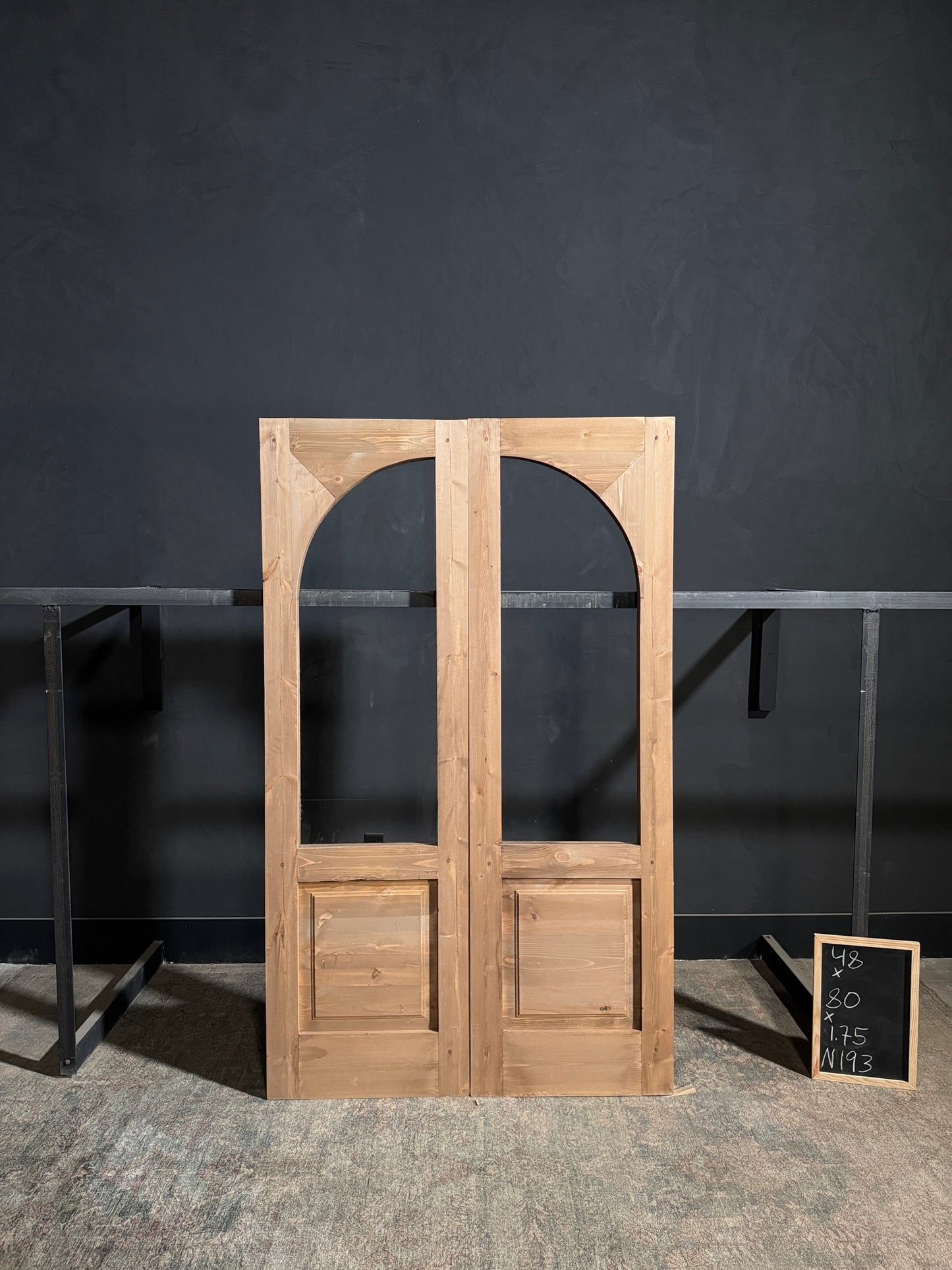 (Valencia) Handcrafted Arched Open Glass French Doors - 48x80 - N193
