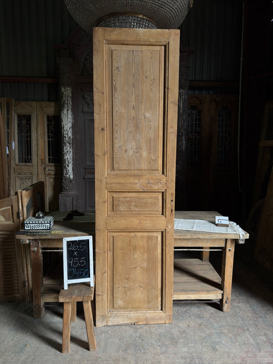 3 Panel Single Solid Antique Door - 26.5x95.5 J450