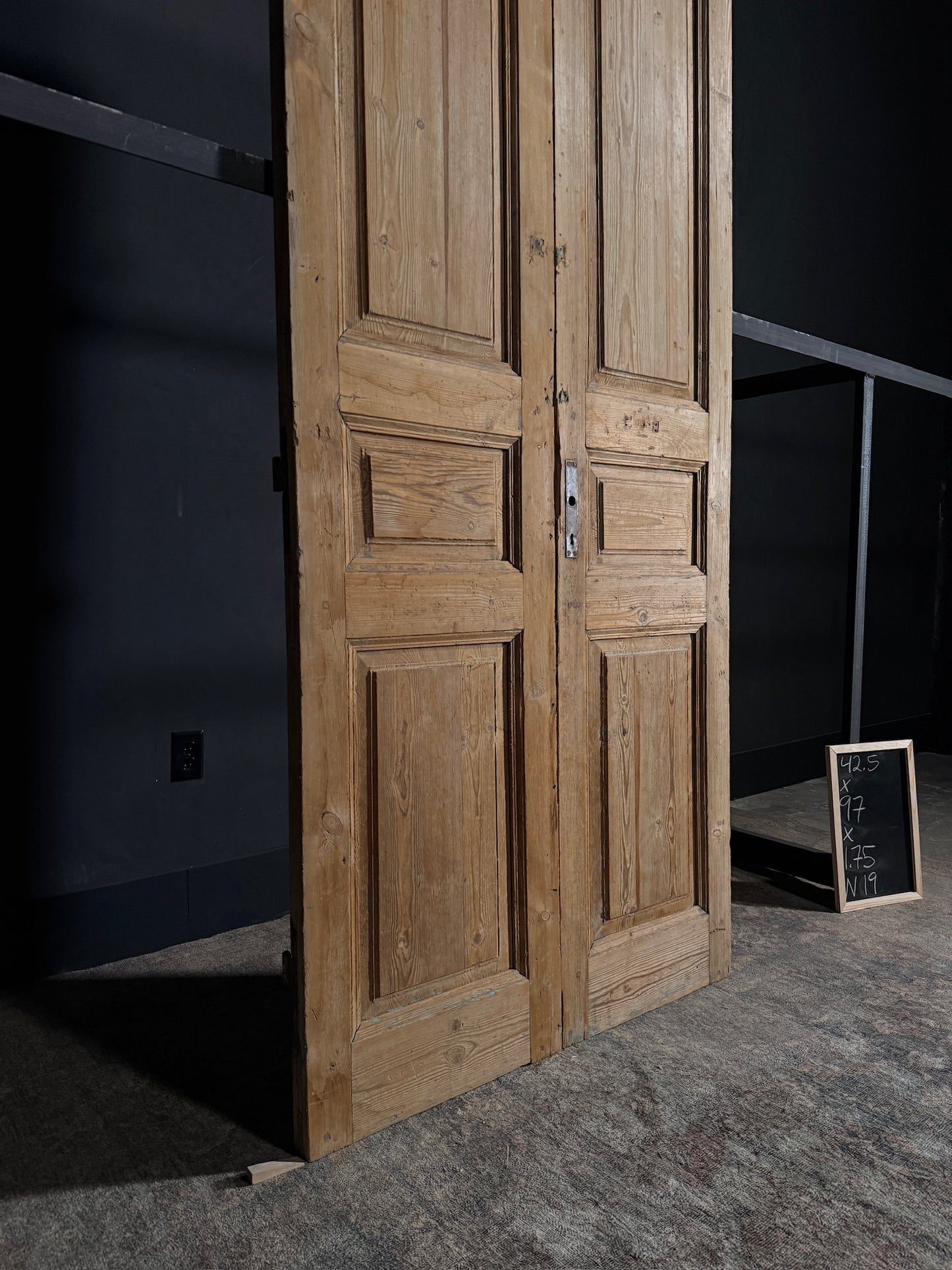 Antique Iron 3 Panel Double Doors - 42.5x97 - N19