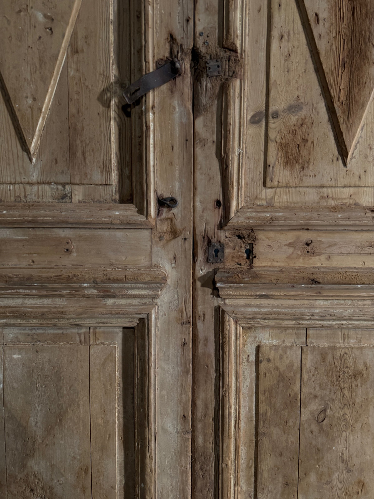 Antique Carved 2 Panel Double Doors - 67.5x101 - N510