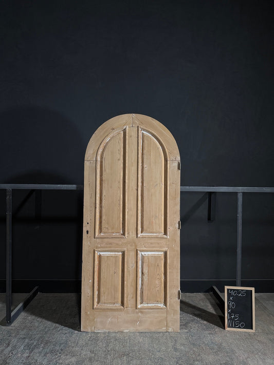 Antique 4 Panel Arched Solid Single Door - 40.25x90 - W150