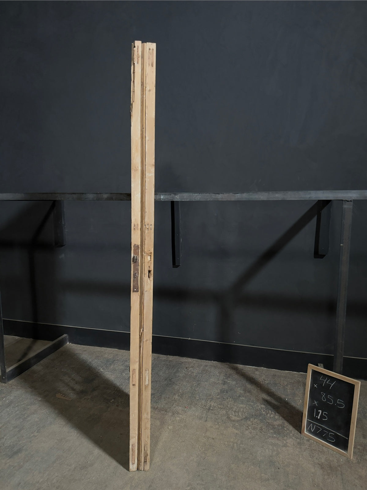 Antique Raised Panel Glass French Doors - 44x85.5 - N775