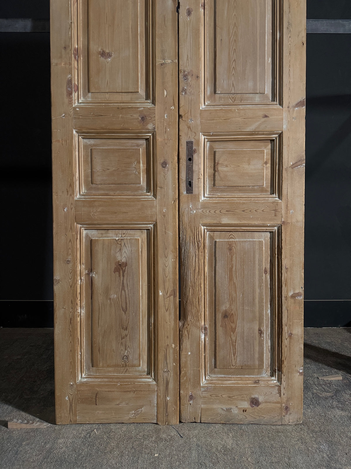 Antique 3 Panel Solid Double Doors - 36.5x92.5 - N539