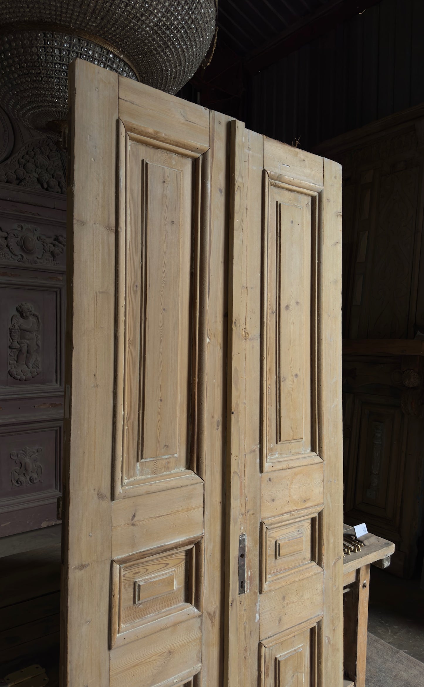 Antique 8 Panel Double Doors - 40x90.5 - L533