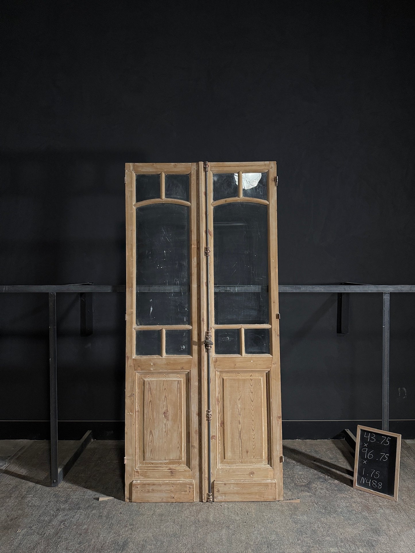 Antique Glass 2 Lite French Doors - 43.75x96.75 - N488