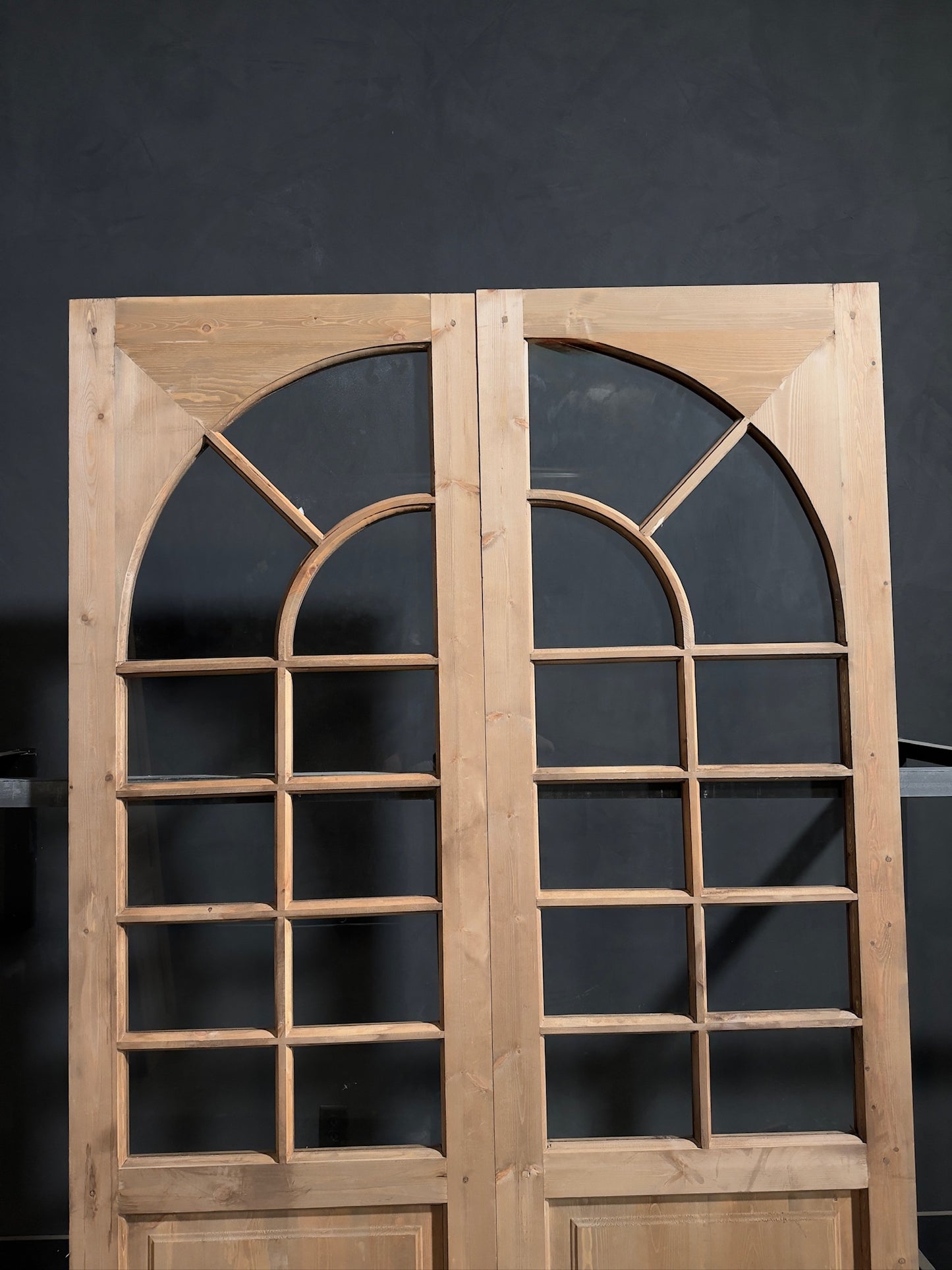 (Elise) Handcrafted Arched Glass French Doors - 60x96 - N219