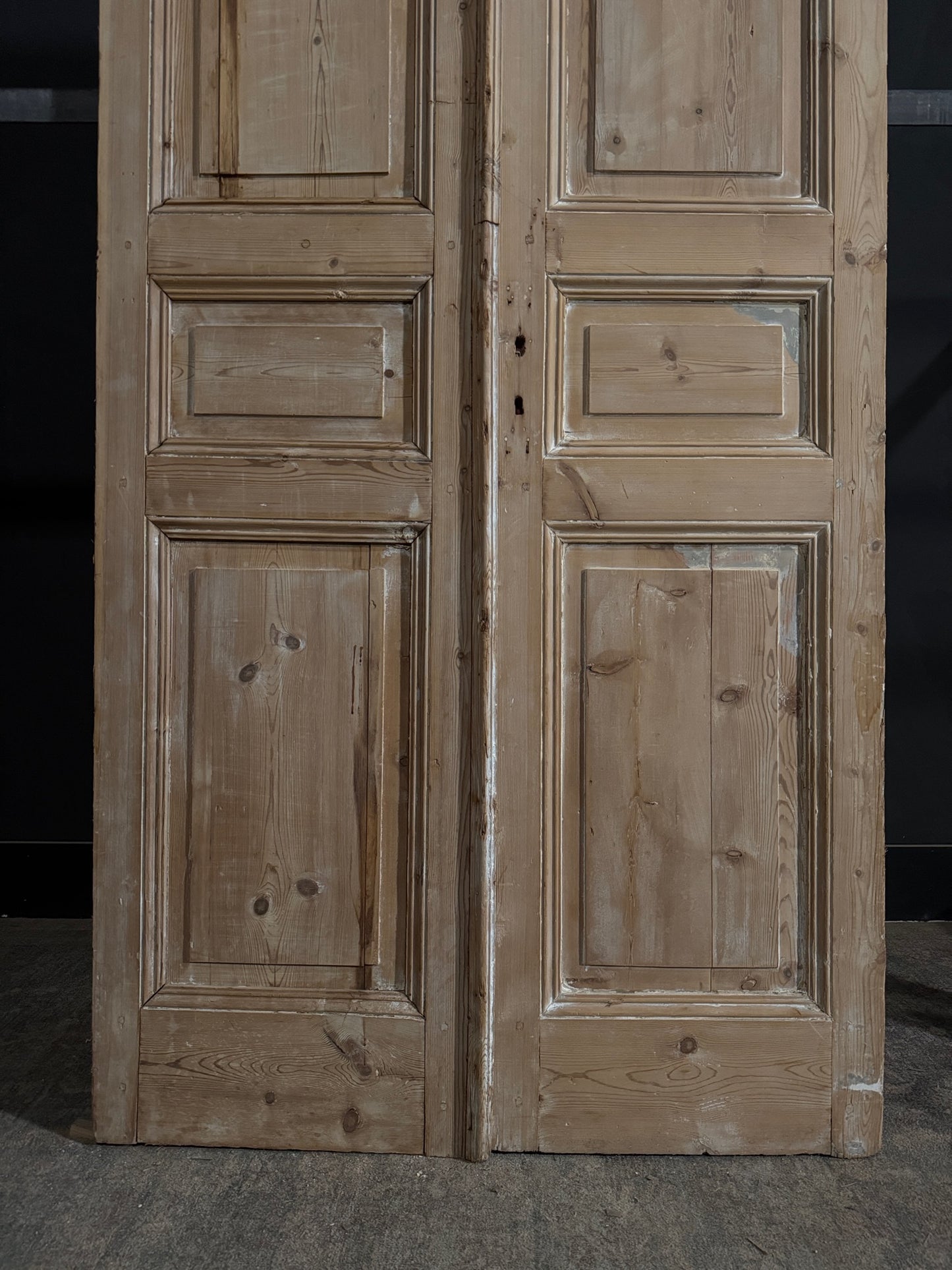 Antique 3 Panel Solid Double Doors - 43.75x100.75 - N395