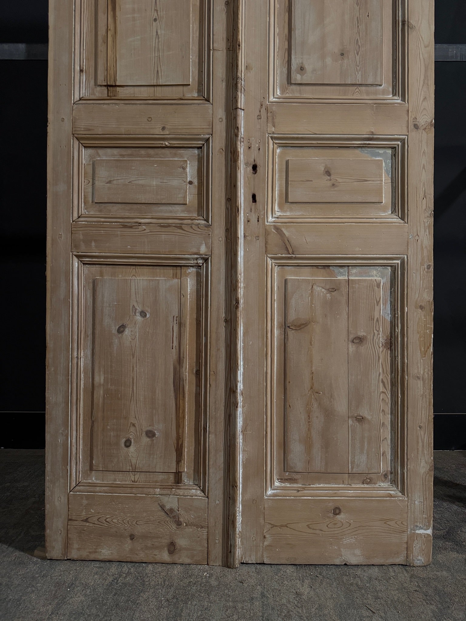 Antique 3 Panel Solid Double Doors - 43.75x100.75 - N395