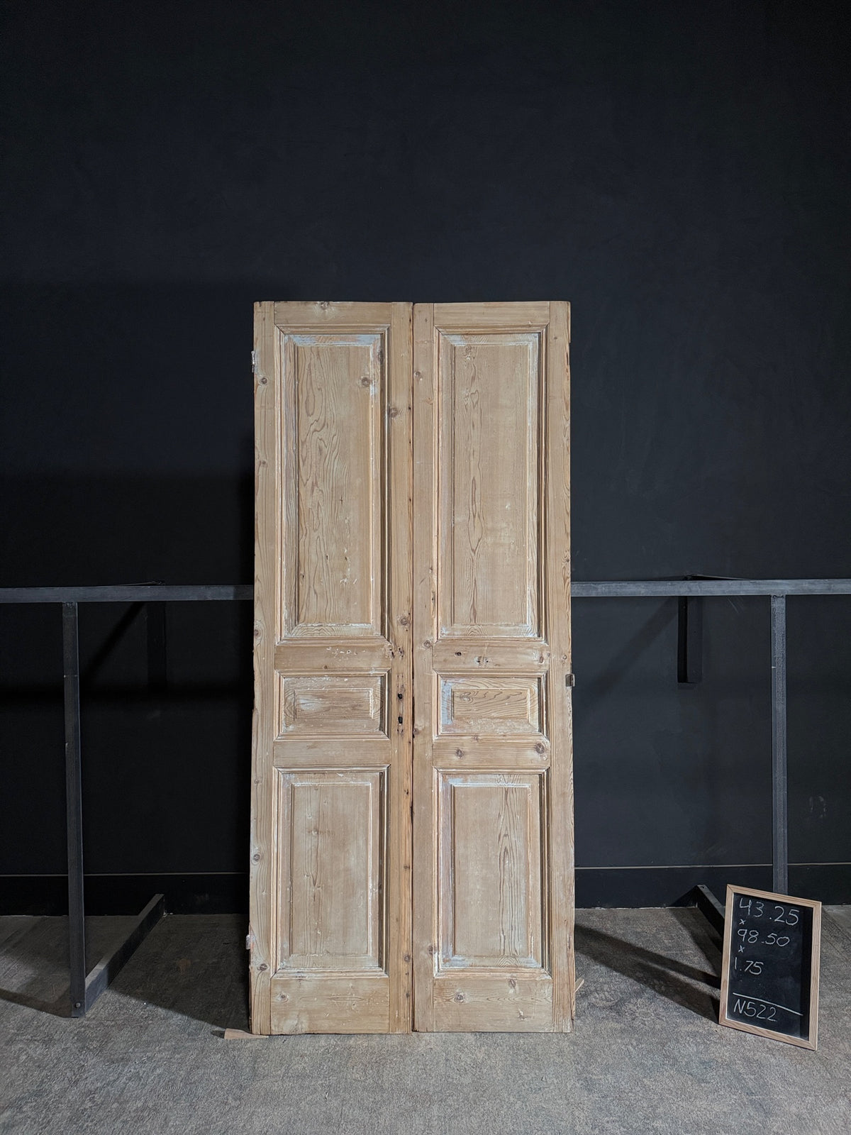 Antique 3 Panel Solid Double Doors - 43.25x98.5 - N522